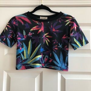 Marajuanna leaf crop top
